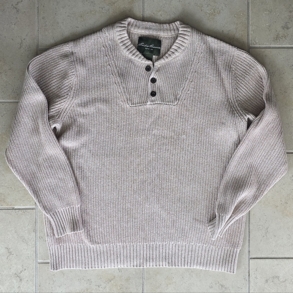 Eddie Bauer Cotton Henley Fisherman Sweater